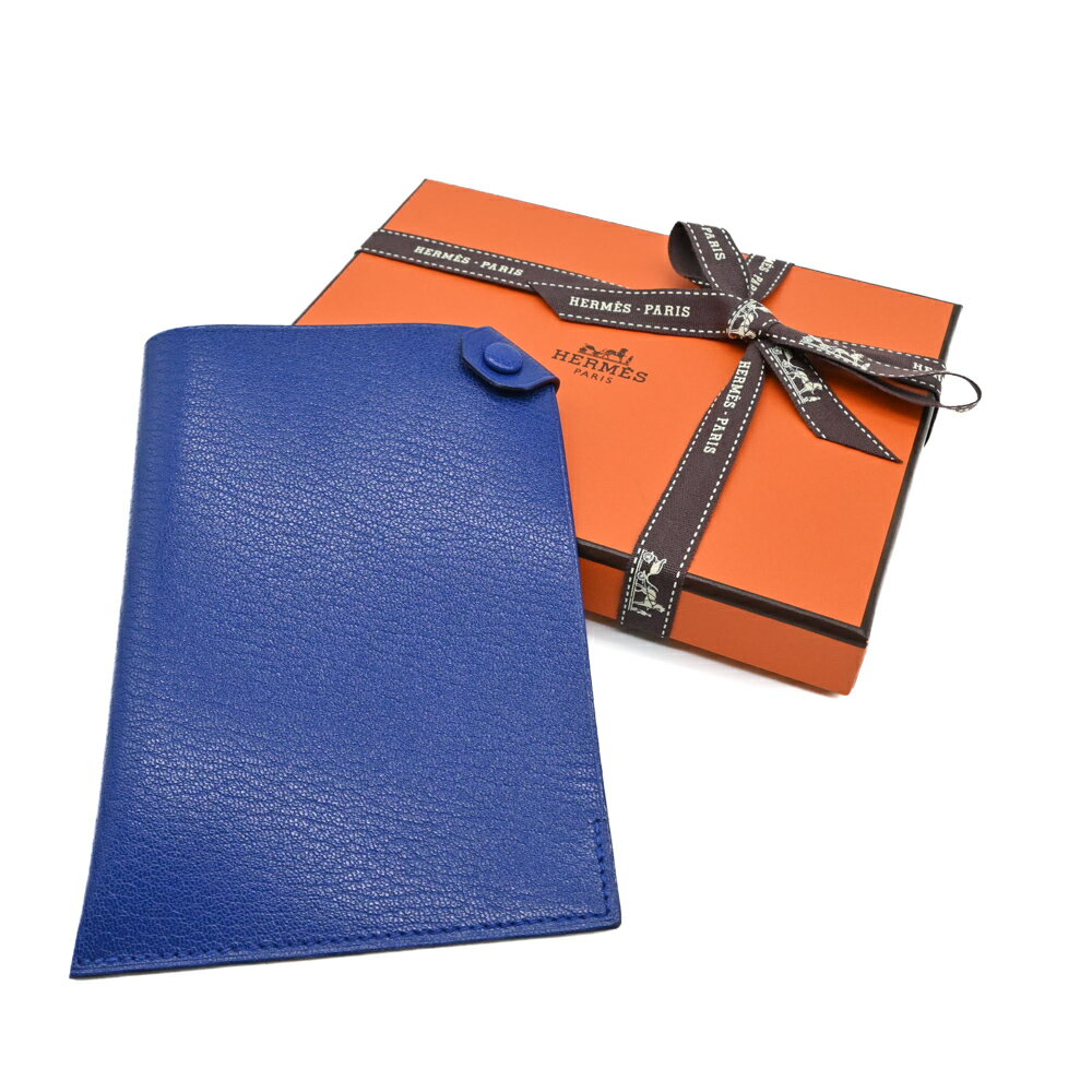 【未使用品】HERMES エルメス タルマック PM パスポートケース シェーブル レザー ブルー 青 ♯W