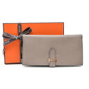 HERMES エルメス ベアン ベアンスフレ 長財布 ウォレット ヴォーエプソン レザー グレージュ グリアスファルト #C