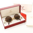 【美品】Cartier カルティエ トリニティ サングラス ハーフスリム メガネ 眼鏡 ブラウン ゴールド 49□20