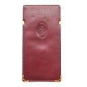 【美品】Cartier カルティエ マストライン メガネケース 眼鏡 ボルドー レッド レザー