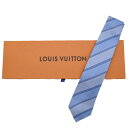 【未使用品】Louis Vuitton ルイヴィトン グラヴァット モノグラム ネクタイ ストライプ ライトブルー シルク100% ビジネス メンズ M77836 MR3232