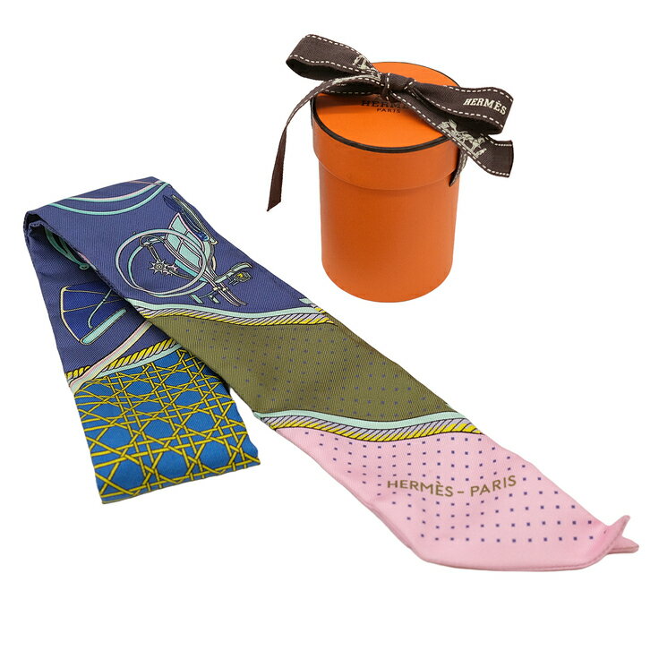 【お値引き】【美品】HERMES エルメス スカーフ ツイリー 折畳式幌の馬車 LES VOITURES A TRANSFORMATI..