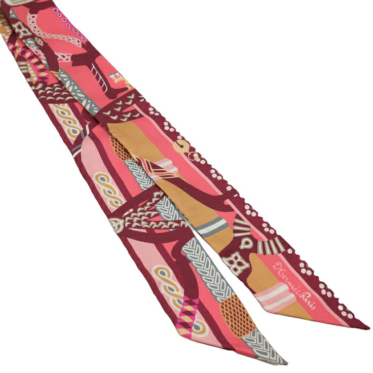 【美品】HERMES エルメス スカーフ ツイリー 鎧の幻想 FANTAISIE D'ETRIERS シルク...