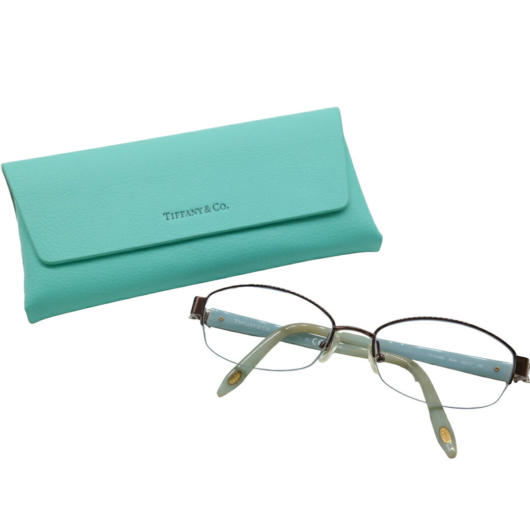 【お値引き】Tiffany&Co. ティファニー メガネ 眼鏡 ブルー 水色 ブラウン 50□17 135 TF1104B