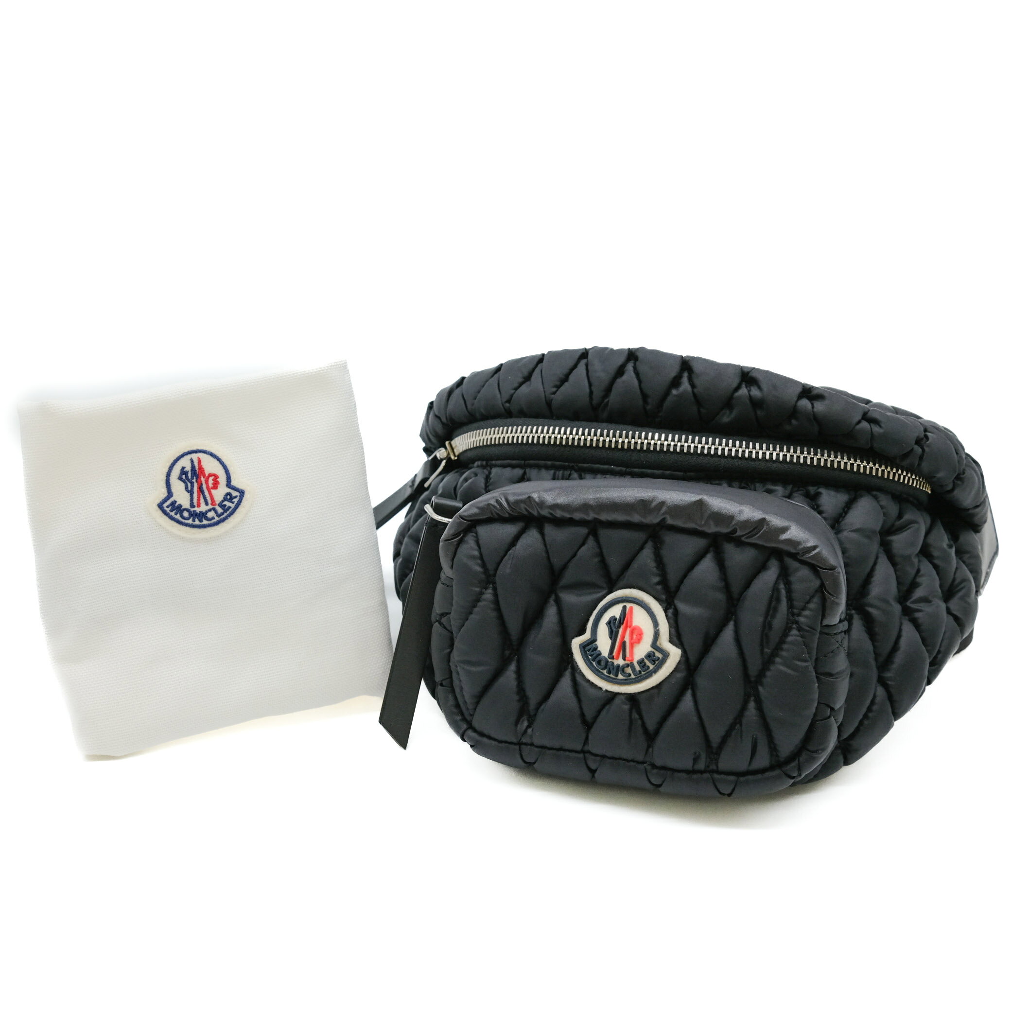 【お値引き】【美品】MONCLER モンクレール ボディバッグ ウエストポーチ レギュラー ベルトバッグ ナイロン ブラック 黒