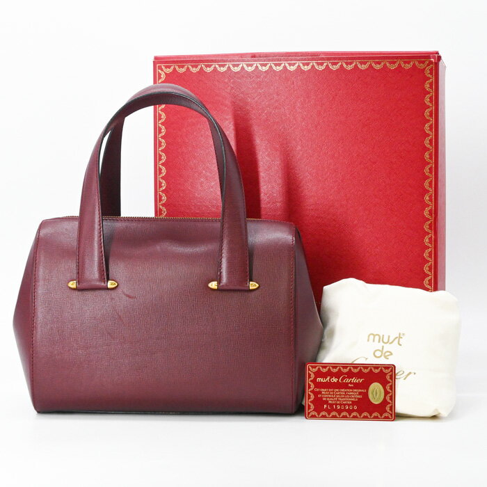 樂天商城 - 【お値引き】【美品】Cartier カルティエ マストライン ハンドバッグ レザー ボルドー ゴールド金具 L1000163