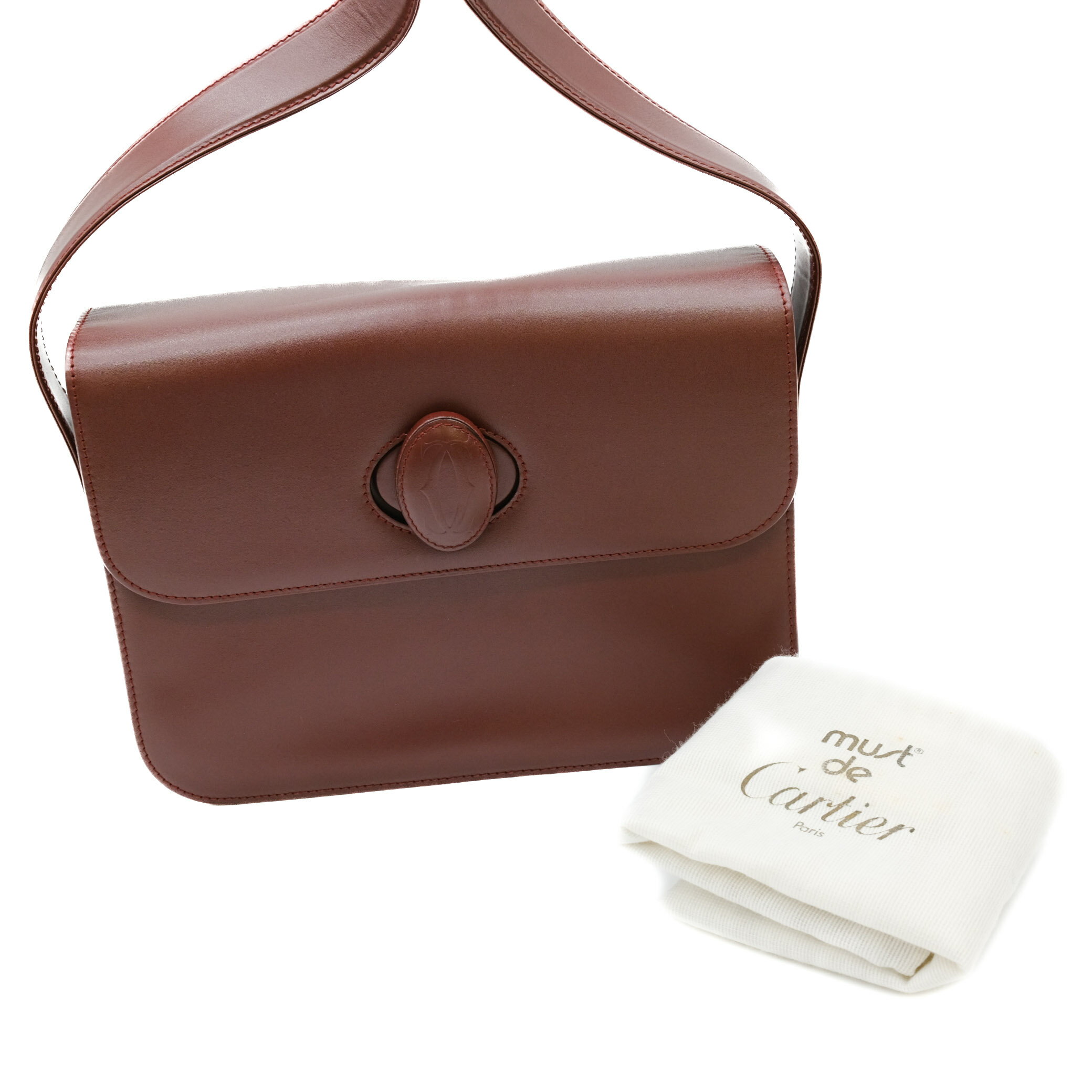 乐天商城 - 【お値引き】【美品】Cartier カルティエ マストライン ショルダー メッセンジャー レザー ボルドー レッド 赤