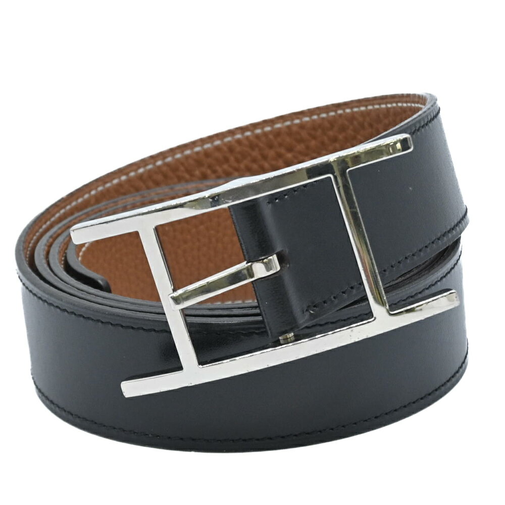 乐天商城 - 【お値引き】HERMES エルメス ベルト カンタン BOXカーフ トリヨンクレマンス リバーシブル ブラック ゴールド ブラウン 32MM D刻印