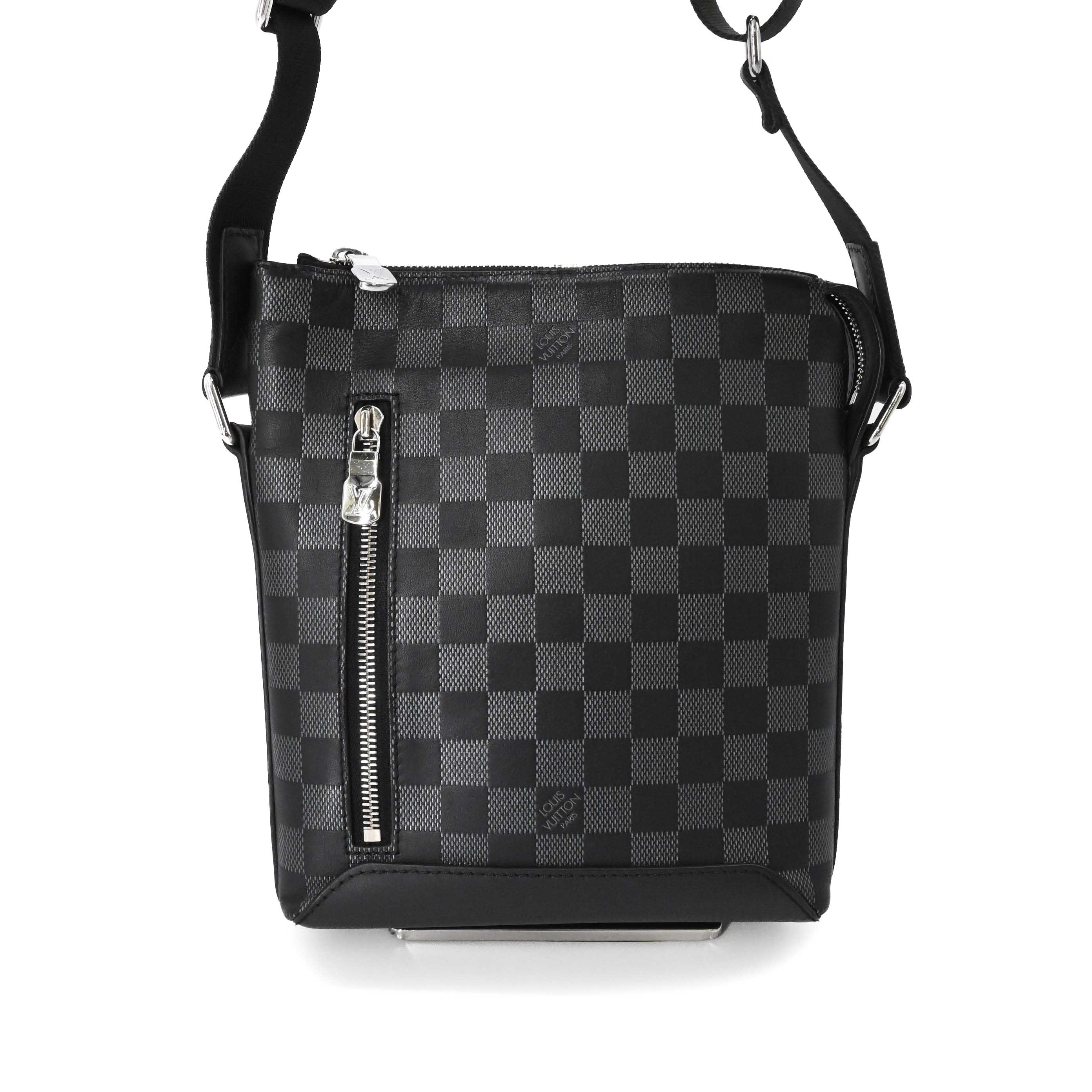 【美品】LOUIS VUITTON ルイヴィトン ダミエアンフィニ ディスカバリー メッセンジャー PPM ショルダーバッグ メンズ ブラック N40122 ICチップ 2