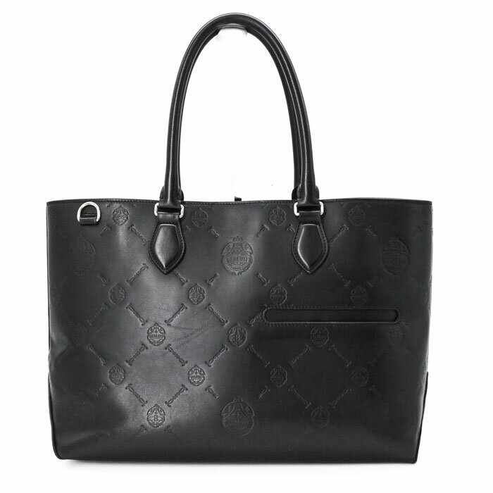 【美品】Berluti ベルルッティ トゥジュール ホールマーク シグネチャーエンボス メンズ トートバッグ ビジネス ブラック 黒