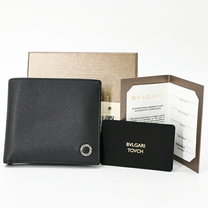 乐天商城 - 【未使用品】BVLGARI ブルガリ ブルガリブルガリ ブルガリマン 二つ折り 財布 コンパクト ウォレット グレインレザー チャコールグレー バイカラー 289111