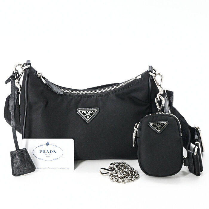 【美品】PRADA プラダ Re-Edition 2005 Re-Nylon ショルダー ハンドバッグ 2WAY ナイロン テスート ブラック 黒 1BH204