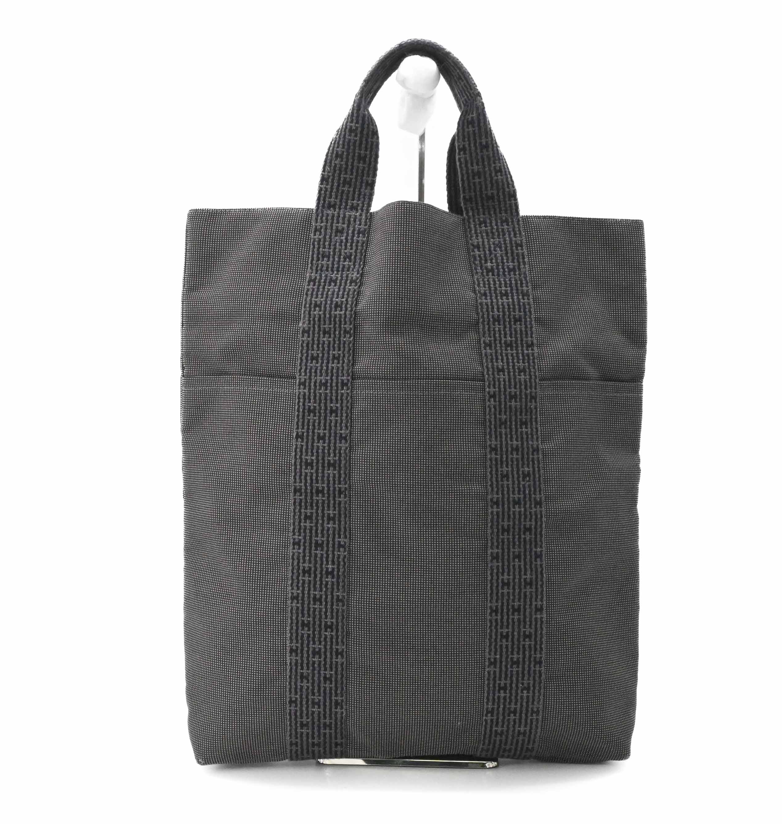 乐天商城 - 【美品】HERMES エルメス エールライン カバス トートバッグ ハンドバッグ キャンバス グレー
