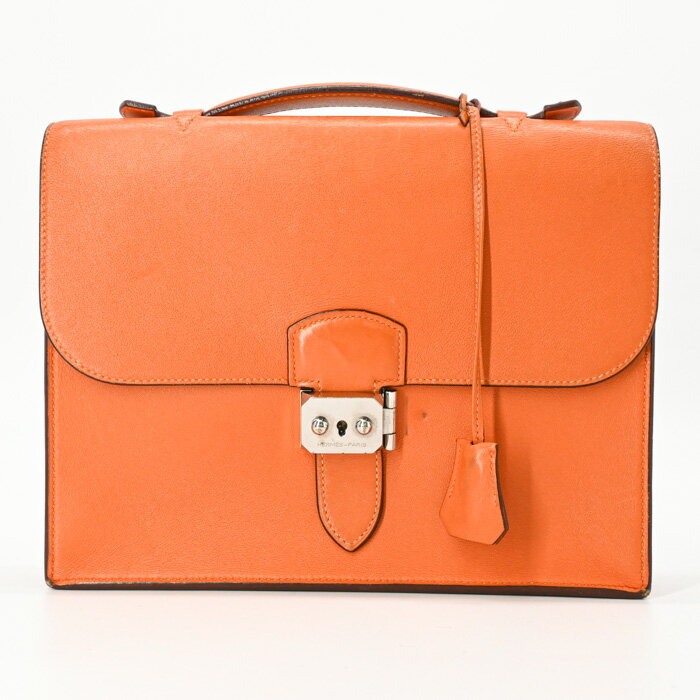 Other - HERMES エルメス サックアデペッシュ 27 ビジネスバッグ トート ハンドバッグ シェーブル オレンジ #□K