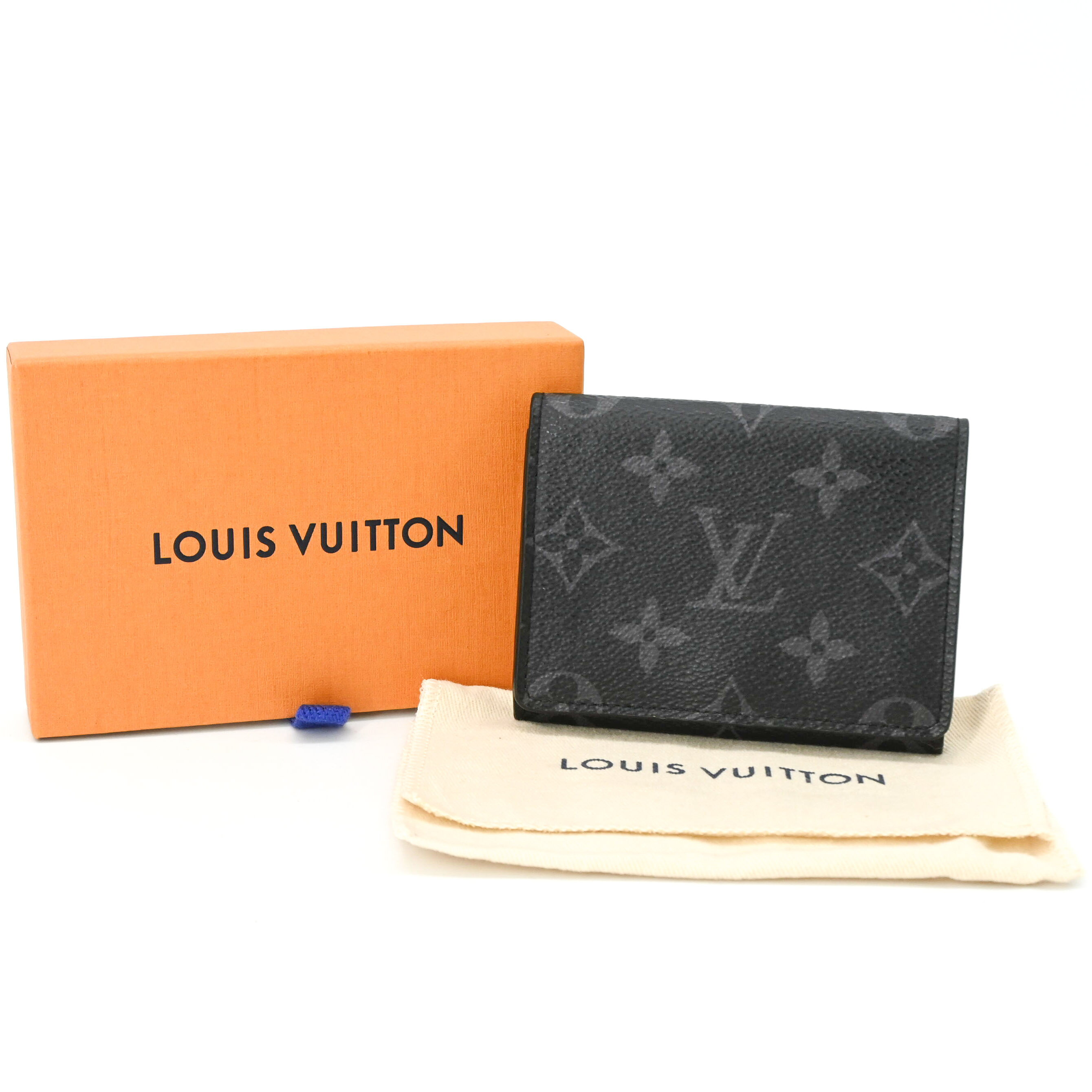 乐天商城 - 【美品】LOUIS VUITTON ルイヴィトン カードケース アンヴェロップ カルト ドゥ ヴィジット モノグラム エクリプス 名刺入れ 黒 ブラック M12874 ICチップ