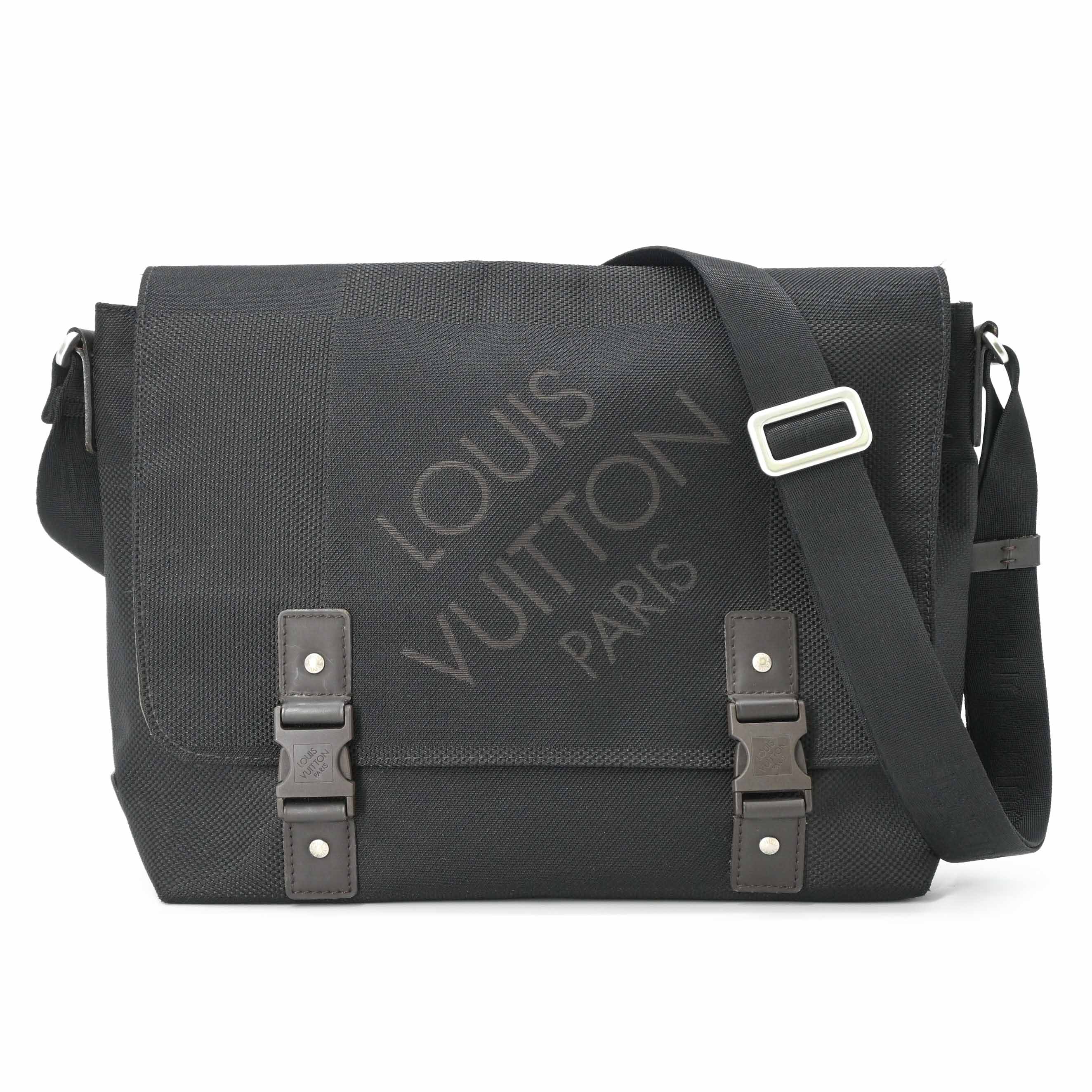 乐天商城 - LOUIS VUITTON ルイ・ヴィトン ダミエジェアン ルー ショルダーバッグ メッセンジャー 斜め掛け 黒 キャンバス ビジネス メンズ M93079