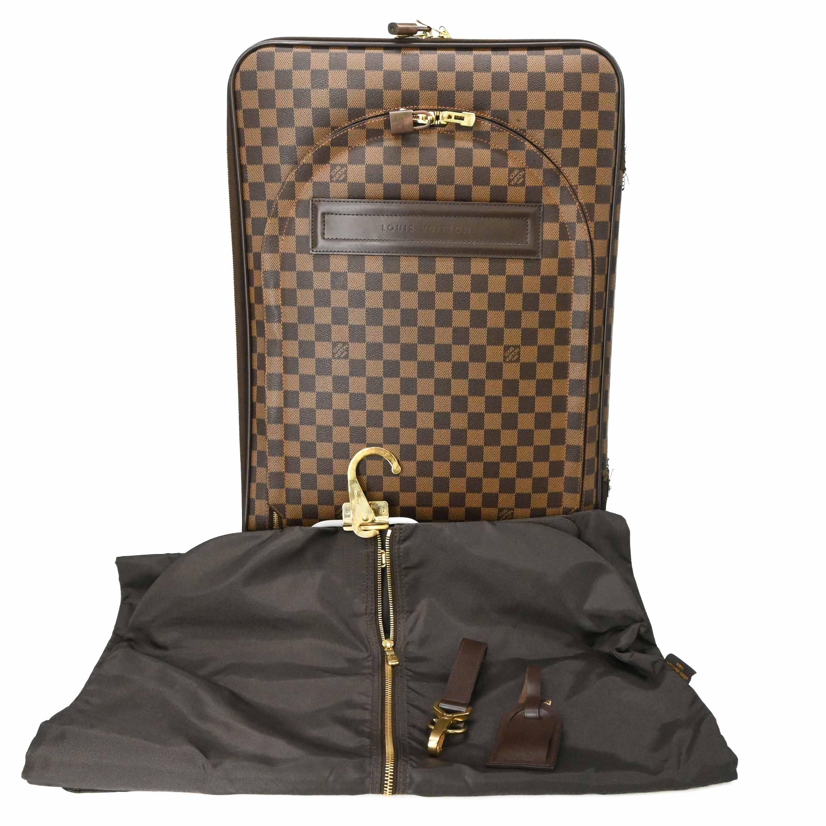 乐天商城 - LOUIS VUITTON ルイヴィトン ダミエ グラフィット ぺガス 55 キャリーケース スーツケース 旅行鞄 ブラウン 茶 N23294 ガーメントケース付き