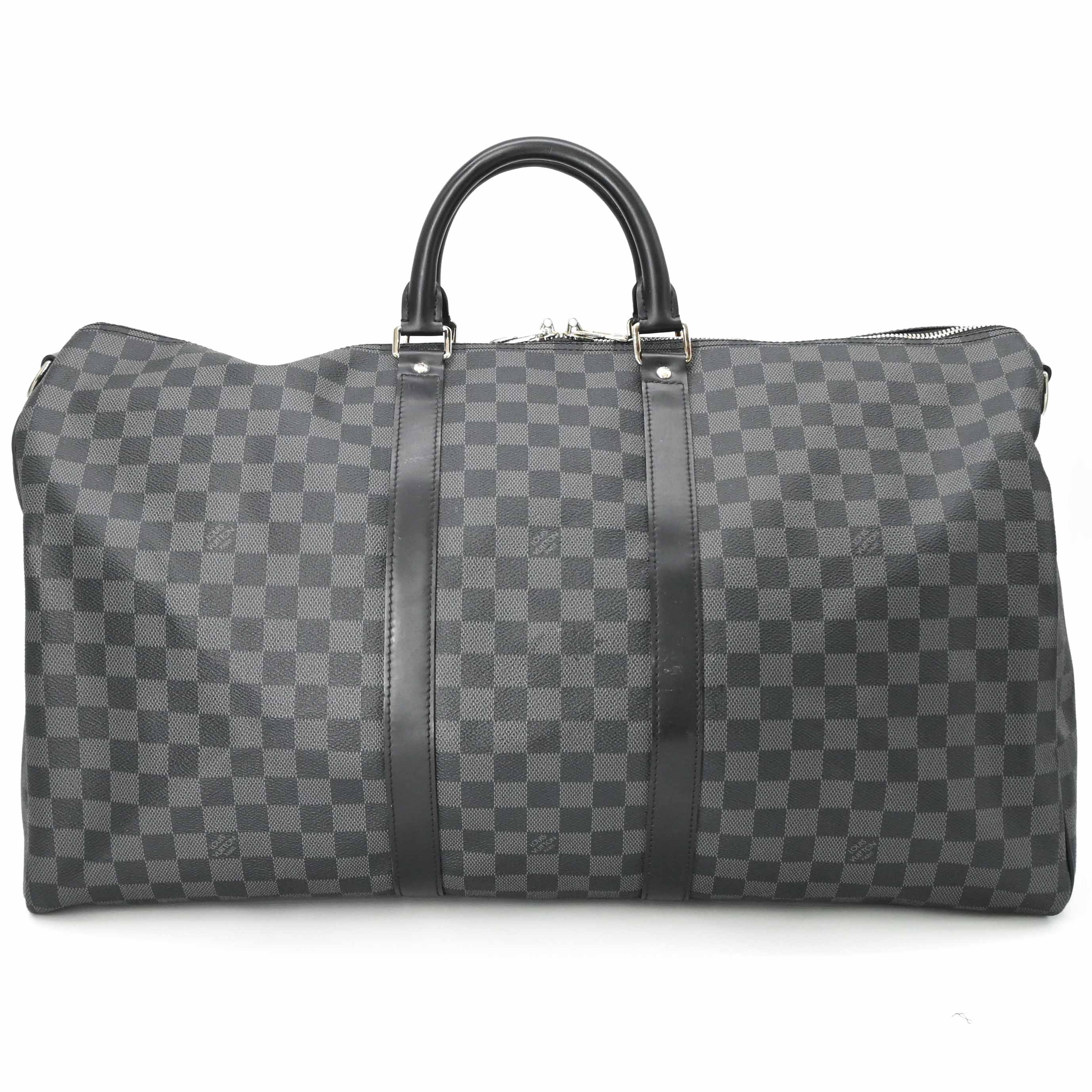 【美品】LOUIS VUITTON ヴィトン キーポル バンドリエール 55 ボストンバッグ メンズ 旅行鞄 ダミエ グラフィット ブラック スト欠品 N41413