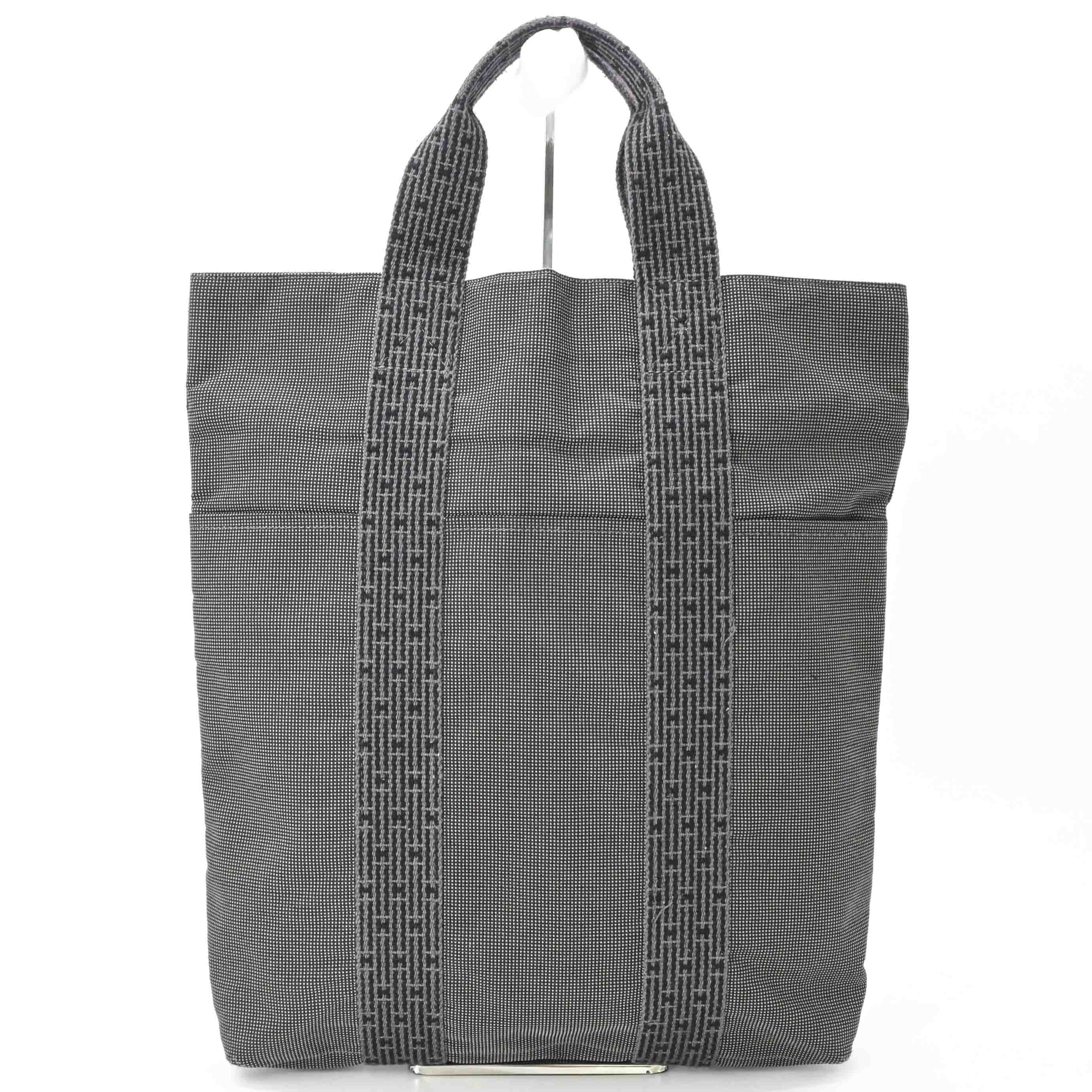 乐天商城 - HERMES エルメス エールライン カバス トートバッグ ハンドバッグ キャンバス グレー