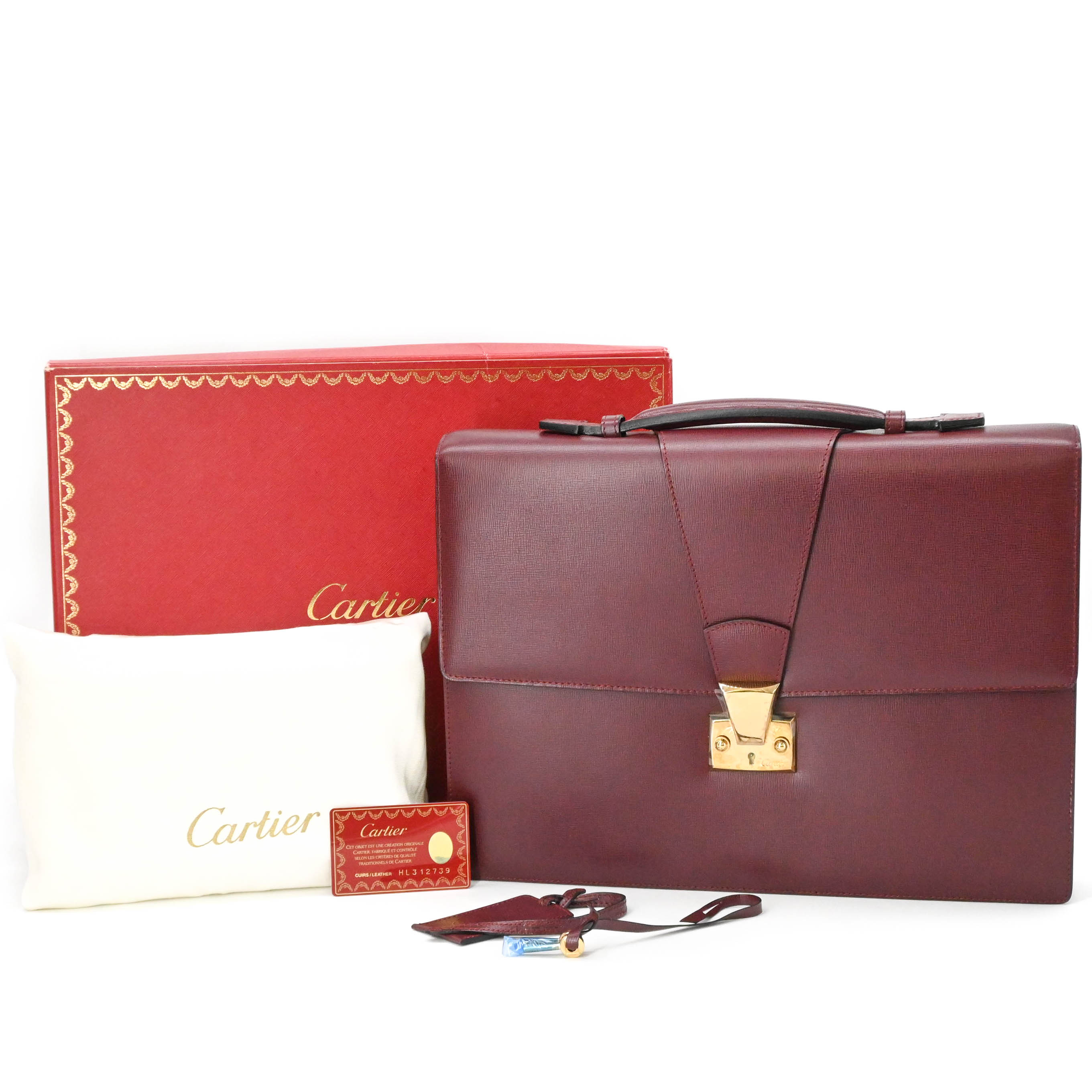 乐天商城 - 【未使用品】Cartier カルティエ マストライン ビジネスバッグ 書類鞄 ブリーフケース レッド 赤