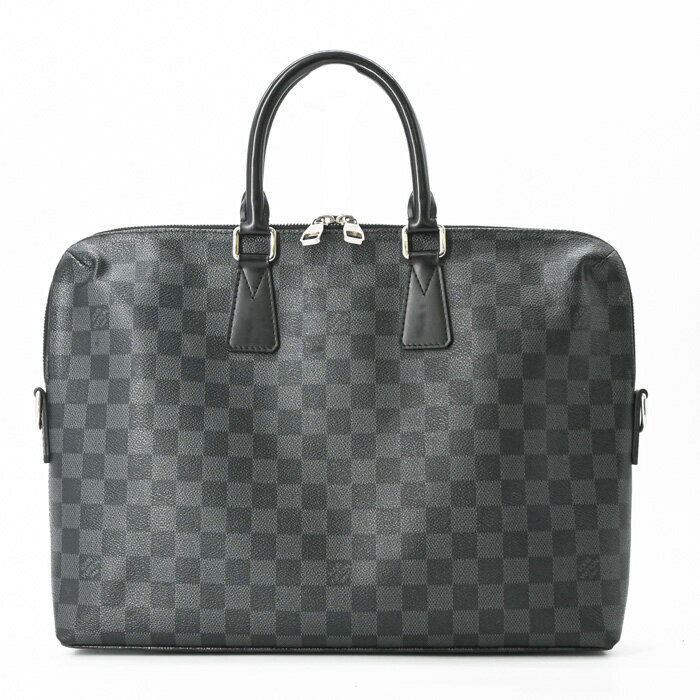 乐天商城 - 【美品】LOUIS VUITTON ルイ ヴィトン ダミエ・グラフィット PDJ ブリーフケース カバン ビジネスバッグ メンズ ブラック N48224 ショルダーストラップ欠品