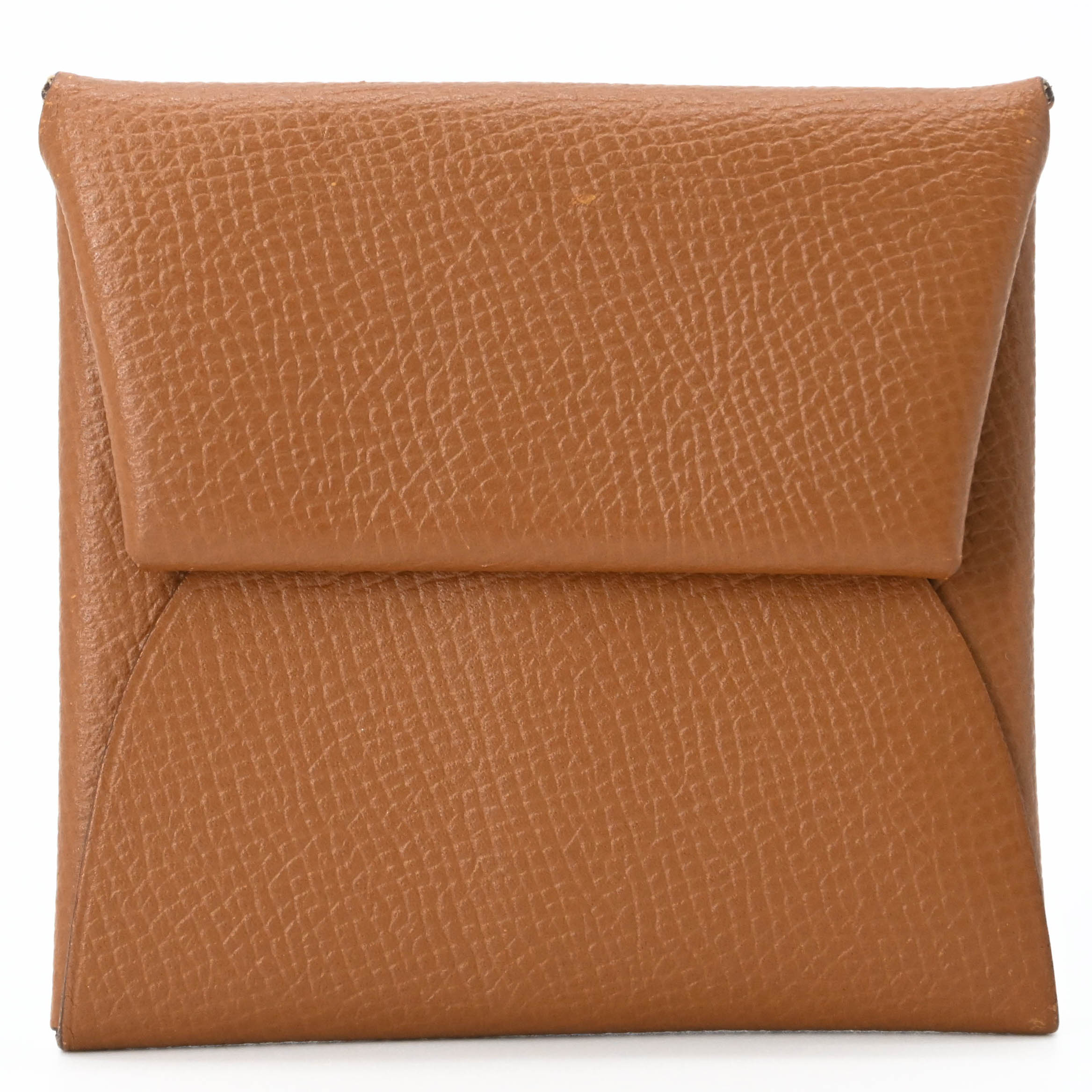 HERMES エルメス バスティア GM コインケース 小銭入れ ヴォーエプソン ゴールド レディース メンズ ♯C