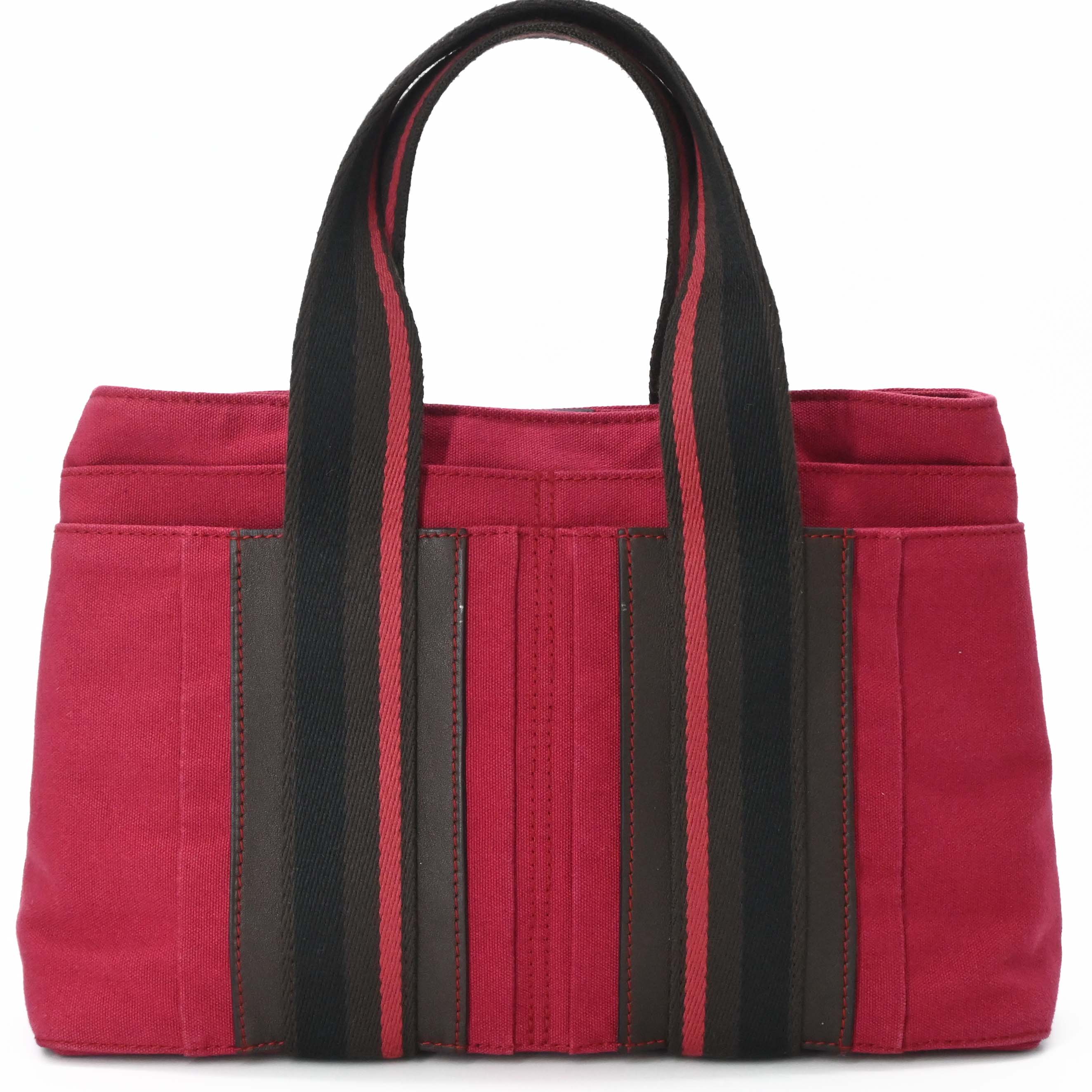 【美品】HERMES エルメス ロカホリゾンタルPM ハンドバッグ レディース キャンバス ピンク マゼンタ