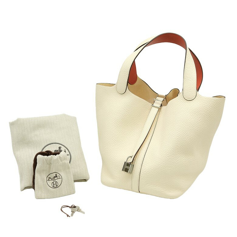 【お値引き】【美品】HERMES エルメス ピコタンロック MM ハンドバッグ トート トリヨンクレマンス レザー ナタ アイボリー #Yのサムネイル