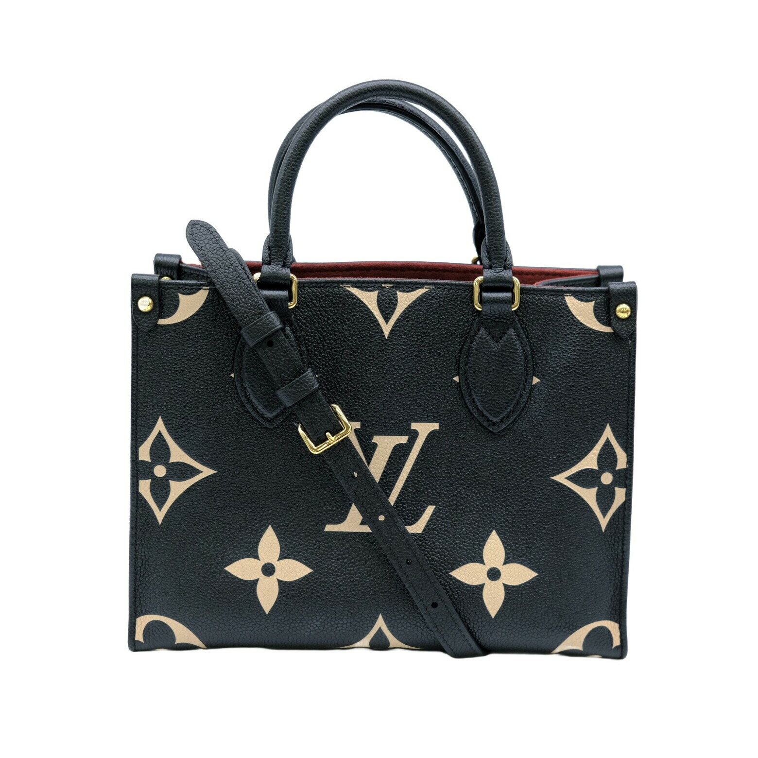 ルイヴィトン オンザゴー バッグ レディース 【お値引き】【美品】LOUIS VUITTON ルイヴィトン オンザゴー PM モノグラム アンプラント レザー バイカラー 2WAY ショルダー トート ICチップ M45659