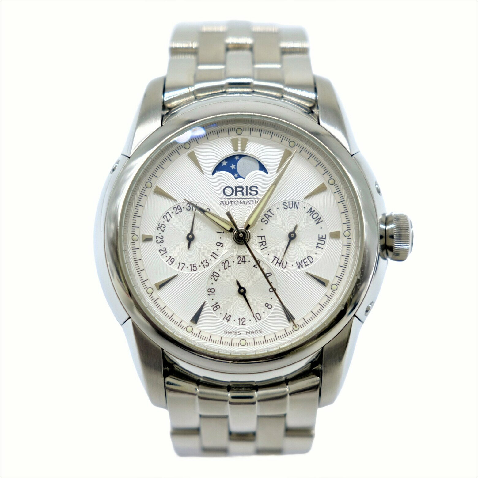 オリス 腕時計（メンズ） ORIS オリス アートリエ ムーンフェイズ トリプルカレンダー 腕時計 自動巻 シルバー 7546