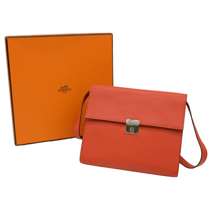 【お値引き】【美品】HERMES エルメス クリック 16 ミニ ショルダーバッグ ポーチウォレット シェーブル レザー オレンジ #Z