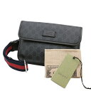 【お値引き】【未使用品】GUCCI グッチ GGスプリーム ベルトバッグ ボディバッグ ウエストバッグ キャンバス ブラック 598113(4)