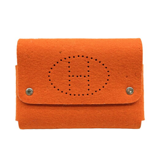 HERMES エルメス エテュイカルト GMトランプケース マルチケース カードケース ポーチフェルト オレンジ HERMES エルメス エテュイカルト GMトランプケース マルチケース カードケース ポーチフェルト オレンジ