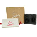 【美品】クリスチャンルブタン Christian Louboutin ルブタン 二つ折り 財布 パロス スタッズ 黒 レザー 1165160(4)