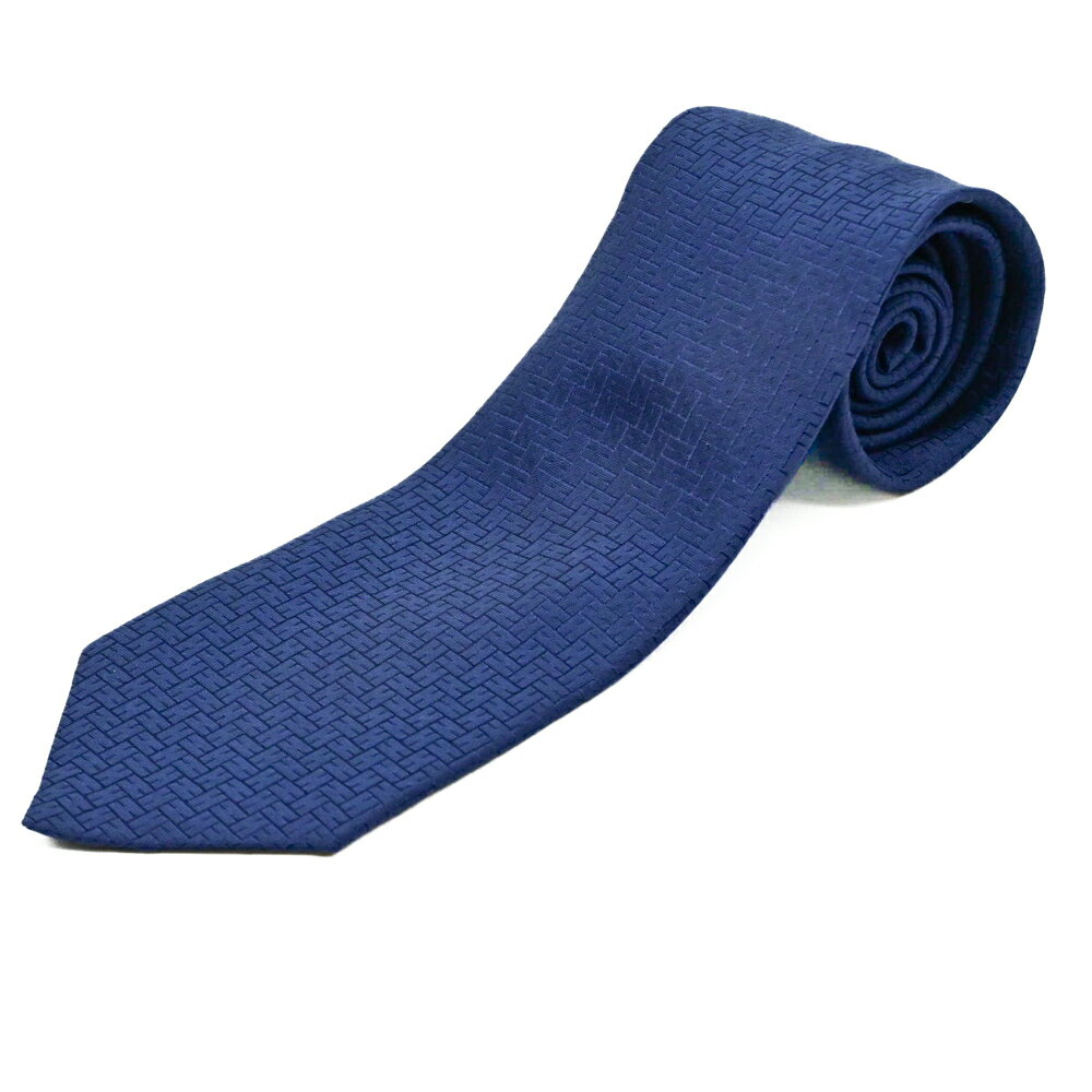 【お値引き】【美品】HERMES エルメス ネクタイ H 柄 ファッション小物 紳士 ビジネス フォーマル シルク100% ネイビー ブルー 紺