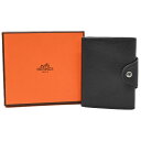 【未使用品】HERMES エルメス イリアード ユリス コンバット ウォレット カードケース ブラック 黒 ヴァッシュ レザー メンズ レディース ♯B