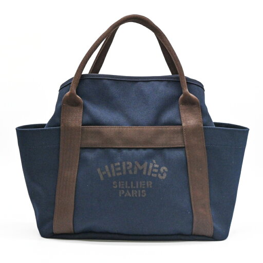 【美品】HERMES エルメス サックドパンサージュ グルーム ハンドバッグ トート キャンバス ネイビー オレンジ #A ストラップ欠品 【美品】HERMES エルメス サックドパンサージュ グルーム ハンドバッグ トート キャンバス ネイビー オレンジ #A ストラップ欠品