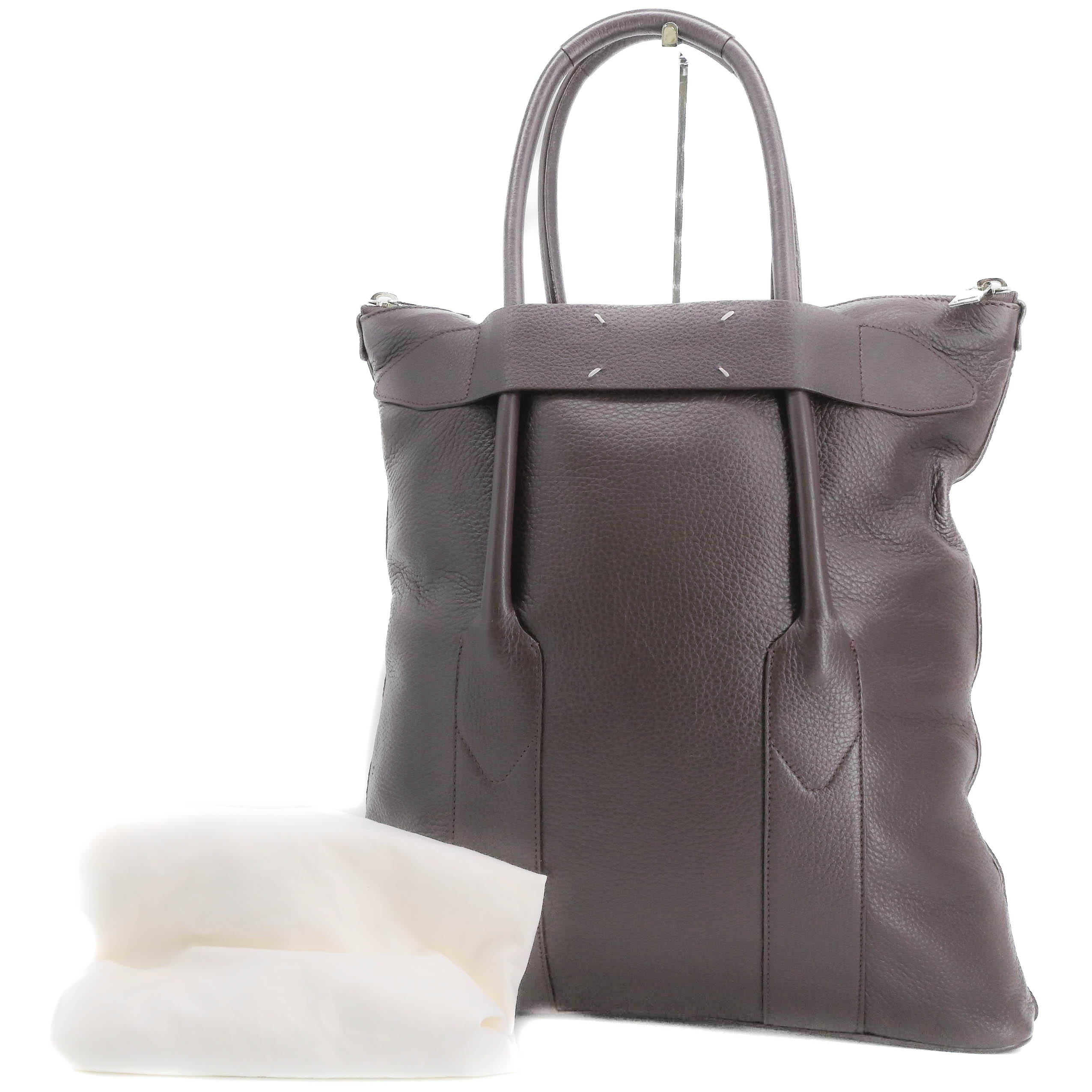 【美品】MAISON MARGIELA メゾンマルジェラ トートバッグ ショルダーバッグ ブラウン レザー ビジネス メンズ S55WC0070