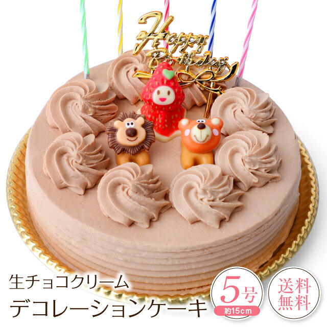 誕生日ケーキ バースデーケーキ生チョコクリーム デコレーションケーキ 5号誕生日 ケーキ 子供[凍]送料無料 チョコレ…