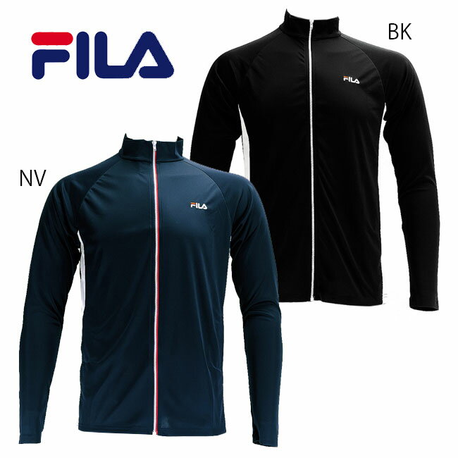 【送料無料】【426-288】 FILA 長袖かっこいい　おしゃれ　ラッシュガードトレニーング　ジャケット ジャージ　メンズボーダーライントップス　フィラおすすめ エクササイズ フィットネス