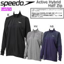 トップス レディース ジャケット SPEEDO アクティブ ハイブリッドハーフジップ スピード 水泳【SD28F50】
