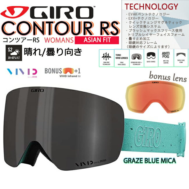 スノーゴーグル　GIRO ジロ スノー ゴーグル 大人用　レディース　メガネ対応スノー スキー　VIVIDトーリックレンズと、EXV+テクノロジー　
