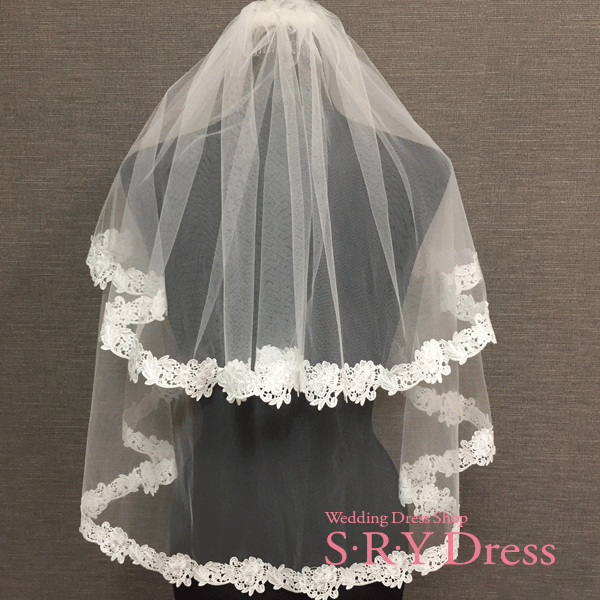 ウェディングベール ショート ウエディングベール ヴェール Veil ウェディング ウエディング 2層 フェイスアップタイプ ベールアップ ベールダウン 金属コーム付き 上質チュール ホワイト オフホワイト SV-9502