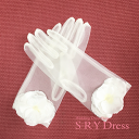 1000円ポッキリ 日本製 ウェディンググローブ ウェディング グローブ ショートレース ビジュー オーガンジ 手袋 花嫁 ウエディングドレス 二次会ドレス ブライダル 送料無料 GS-116