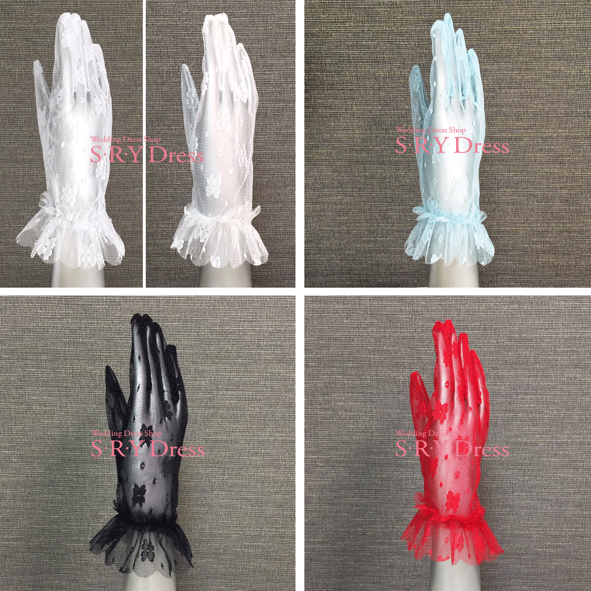 ウェディンググローブ ウェディング グローブ ショート レース ビジュー オーガンジ 手袋 花嫁 ウエディングドレス 二次会ドレス ブライダル 送料無料 GS-02B