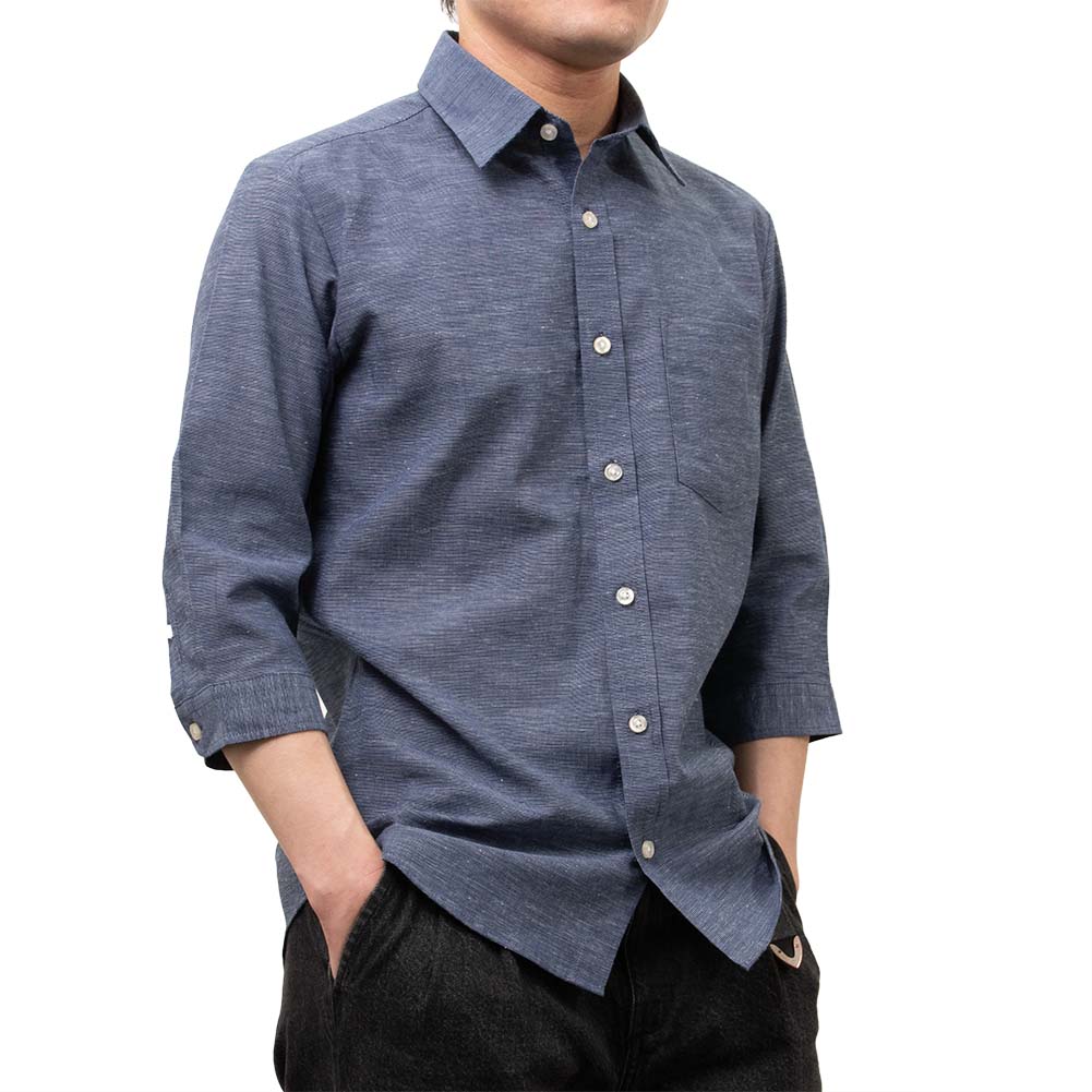 Rakuten - 夏 夏物 夏服 サマー canterbury wood 七分袖 ワイシャツ カジュアルシャツ