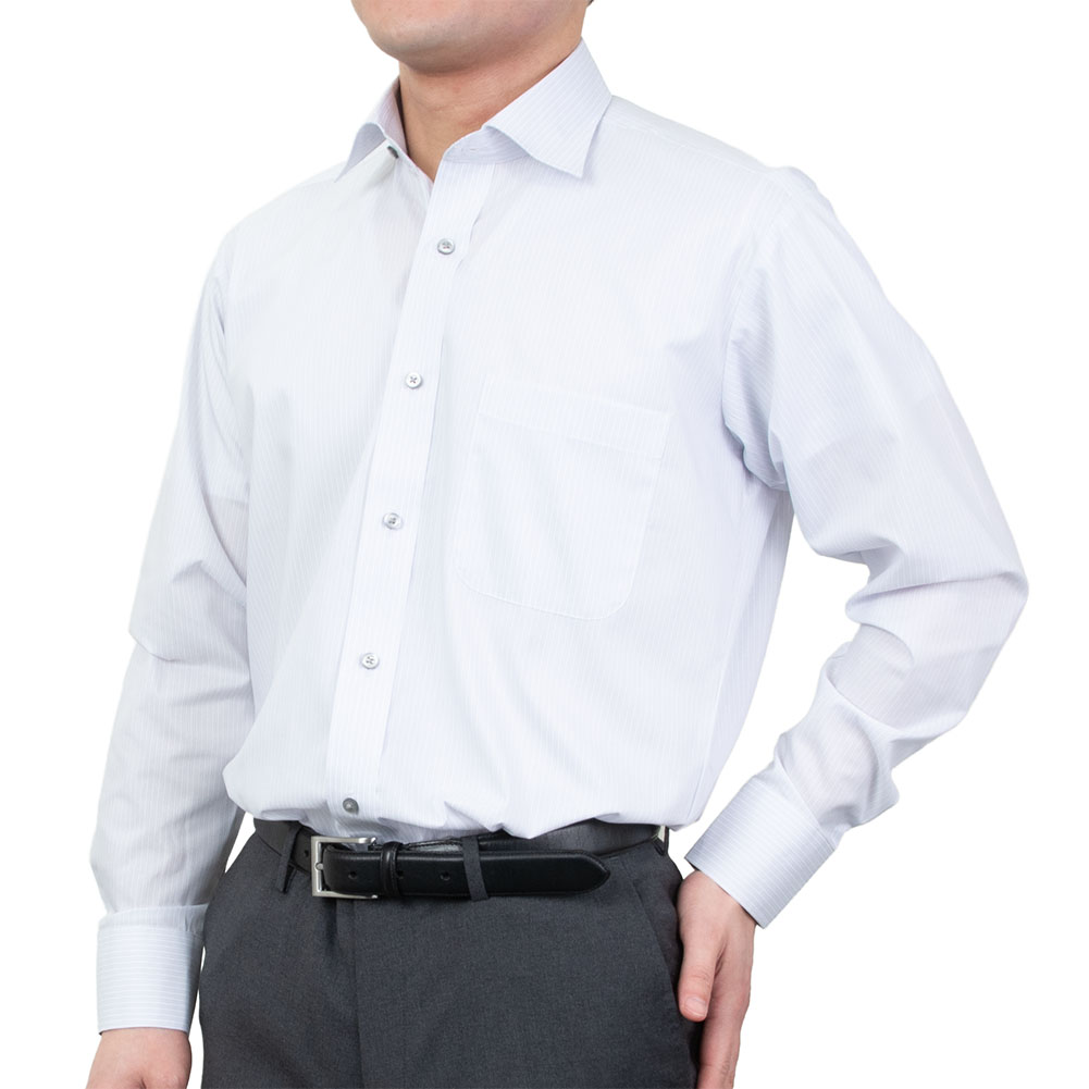 ワイシャツメンズ長袖形態安定セミワ...
