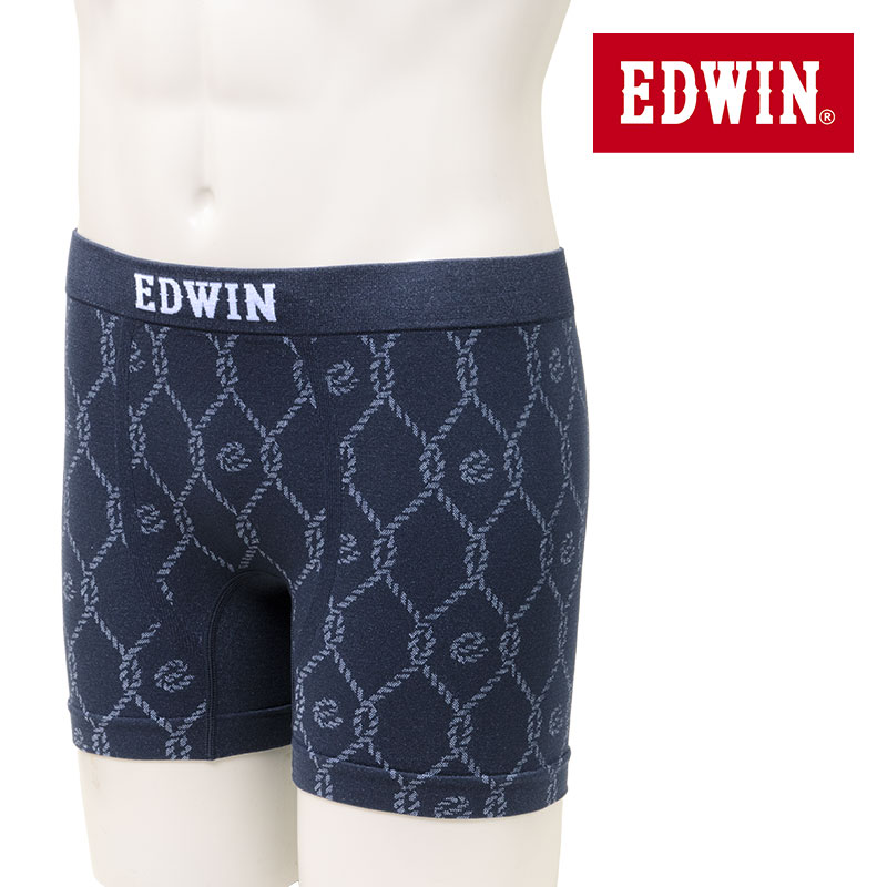 樂天商城 - ボクサーパンツ 前閉じ メンズ 成型 全方位ストレッチ 伸縮自在 快適フィット EDWIN エドウィン ネイビー