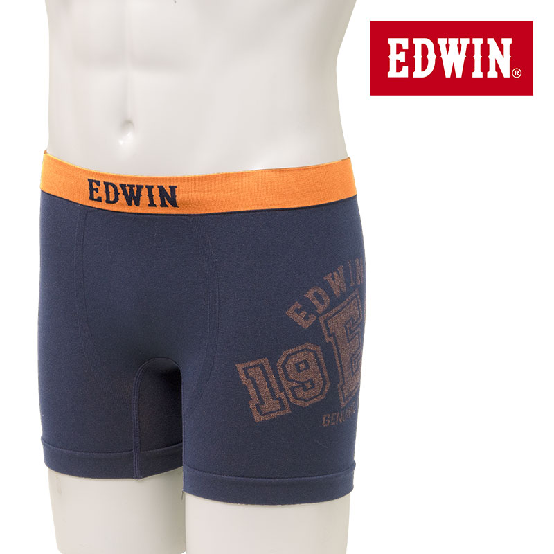 樂天商城 - ボクサーパンツ 前閉じ メンズ 成型 全方位ストレッチ 伸縮自在 快適フィット EDWIN エドウィン ネイビー