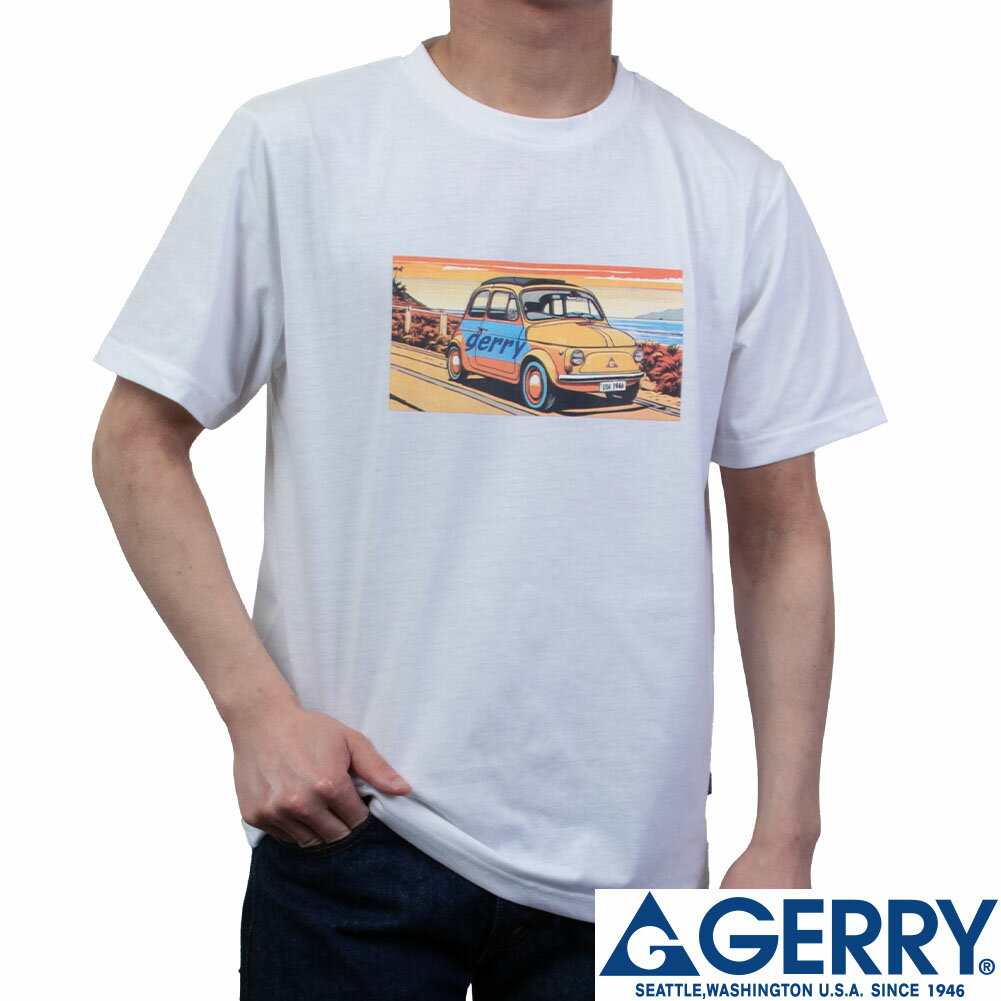 樂天商城 - 【 GERRY 】ヴィンテージ風 クラシックカー クルーネック Tシャツ（ホワイト）